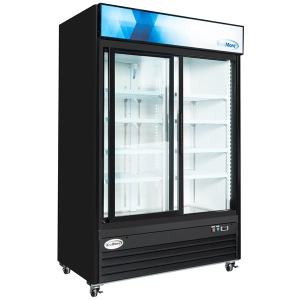 Koolmore 53-in 45 ft³ Two-Door Merchandiser Refrigerator - Stainless Steel