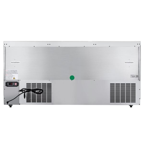 Koolmore 72-in Commercial Refrigerated Prep Station Cold Table, Stainless-Steel Refrigerator with 15 Pans and Cover