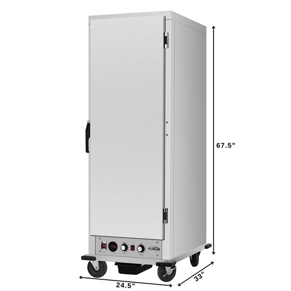 Koolmore 33-in Commercial Insulated Heated Holding/Proofing Cabinet with 35-Pan Capacity and Solid Door - Silver