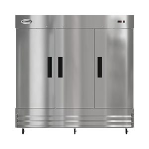 Koolmore 80-in 72 ft³ Three Door Commercial Reach In Refrigerator - Stainless Steel