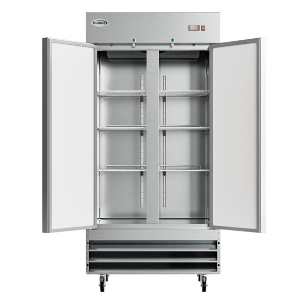 Koolmore 39-in 30 ft³ Commercial Stainless Steel 2-Door Reach-In Refrigerator