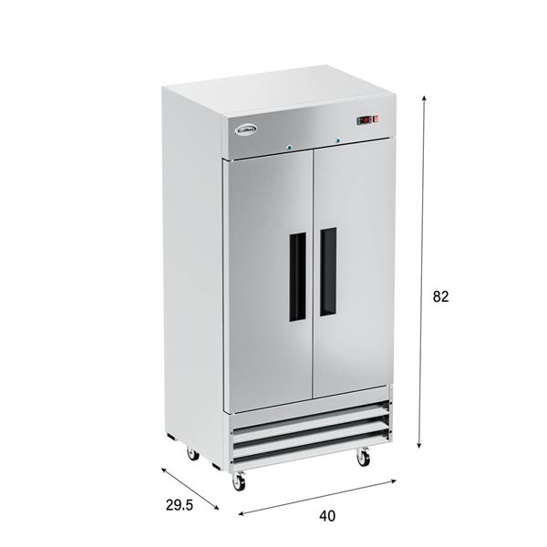 Koolmore 39-in 30 ft³ Commercial Stainless Steel 2-Door Reach-In Refrigerator