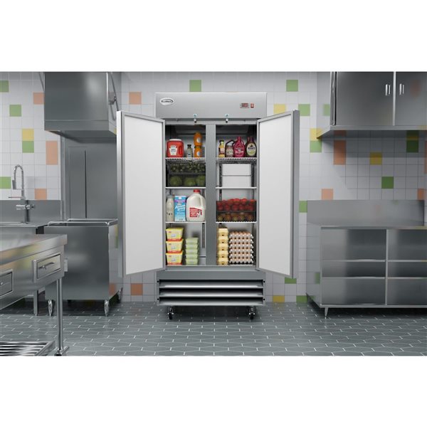 Koolmore 39-in 30 ft³ Commercial Stainless Steel 2-Door Reach-In Refrigerator