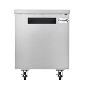 Koolmore 27-in 6.3-ft³ Stainless Steel One-Door Commercial Undercounter Freezer with Casters (KM-UCF-1DSS)