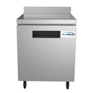 Koolmore 27-in 6.3 ft³ One-Door Stainless Steel Worktop Refrigerator - 3.5-in Backsplash