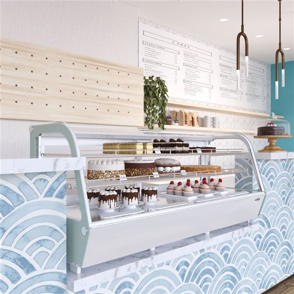 Koolmore 60-in 8 ft³ Countertop Bakery Display Refrigerator - White