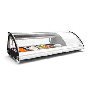 Koolmore 46-in Glass Sushi Countertop Display Refrigerator with 4 Stainless Steel Trays - White
