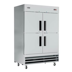 Koolmore 54-in 47 ft³ Commercial Stainless Steel Solid Half Door Reach-In Refrigerator