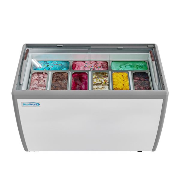 Koolmore 50-in 13-ft³ White Gelato Dipping Cabinet Display Freezer w/ Sliding Glass Door (KM-GDC-49SD)