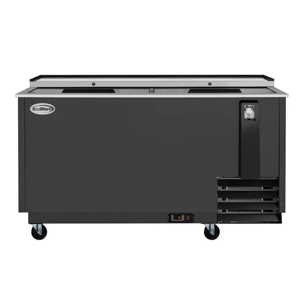 Koolmore 65-in 19-ft³ Black Commercial Bottle Cooler with Built-In Opener - ETL Listed