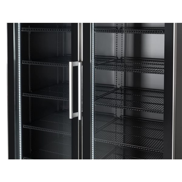 Koolmore 47-in 35 ft³ Two-Door Commercial Display Merchandiser Refrigerator - Sleek Black, ETL Listed
