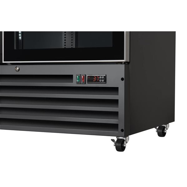 Koolmore 47-in 35 ft³ Two-Door Commercial Display Merchandiser Refrigerator - Sleek Black, ETL Listed