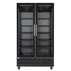 Koolmore 47-in 35 ft³ Two-Door Commercial Display Merchandiser Refrigerator - Sleek Black, ETL Listed