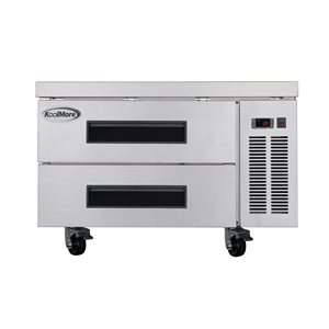 Koolmore 36-in SS Commercial Chef Base Refrigerator Storage Cabinet w/ Pull-Out Drawers/Caster Wheels - ETL Listed