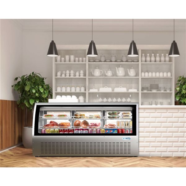 Koolmore 82-in 32 ft³ Deli Display Refrigerator - Stainless Steel