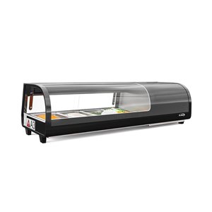 Koolmore 46-in Glass Sushi Countertop Display Refrigerator with 4 Stainless Steel Trays - Black