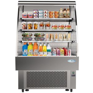Koolmore 35-in 13.4 ft³ Open Air Grab and Go Refrigerator - Stainless Steel