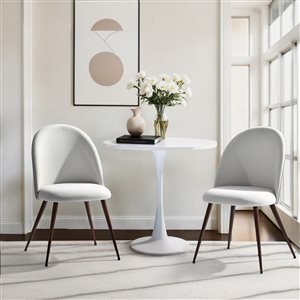 Chaise de salle à manger Homy Casa à haut dossier rembourré en beige, ensemble de 2