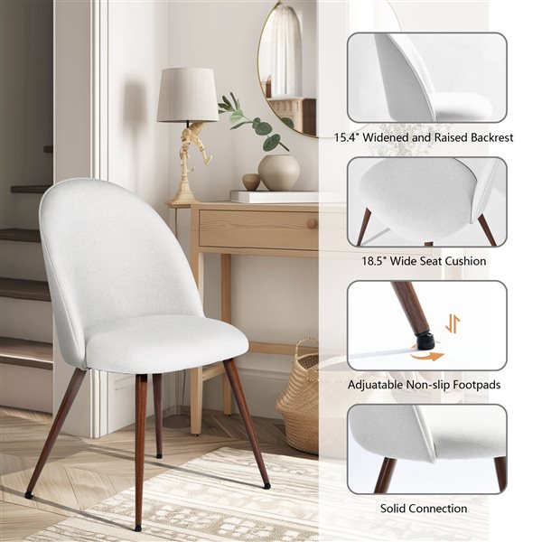 Homy Casa Beige Upholstered High Back Dining Chair - Set of 2