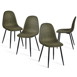 Homy Casa Green Upholstered Dining Chair - Set of 4
