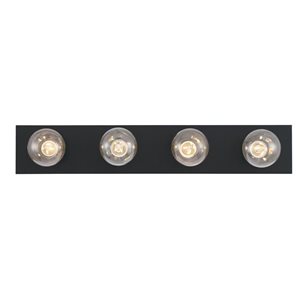 Luminaire de meuble-lavabo Westinghouse à quatre lumières noir mat