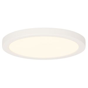 Westinghouse LED Indoor White Flush Mount 7-in 17 W Ceiling Fixture w/ White Frosted Shade
