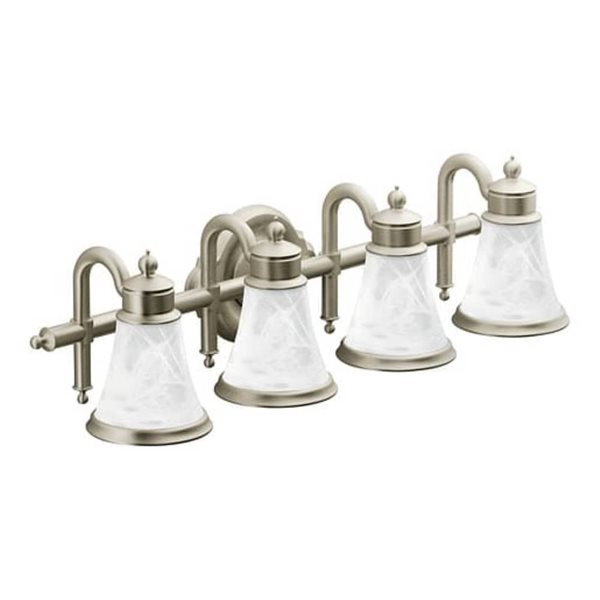 MOEN Waterhill 9-in W 4-Light Brushed Nickel Transitional Wall Sconce