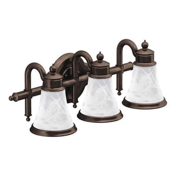 MOEN Waterhill 10.5-in W 3-Light Oil-Rubbed Bronze Transitional Wall Sconce