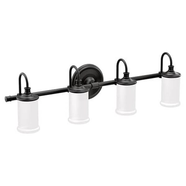 MOEN Belfield 11-in W 4-Light Matte Black Transitional Wall Sconce