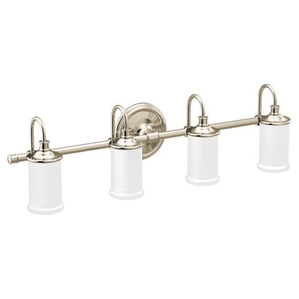 MOEN Belfield 11-in W 4-Light Polished Nickel Transitional Wall Sconce