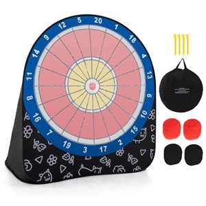 Costway Large Dart Board for Kids w/ 4 Kick Balls and Carrying Bag