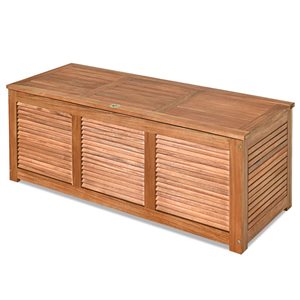 Costway 47.5 L x 17.5 W x 17.5-in H Acacia Wood Outdoor/Indoor Deck Storage Box - 178-L