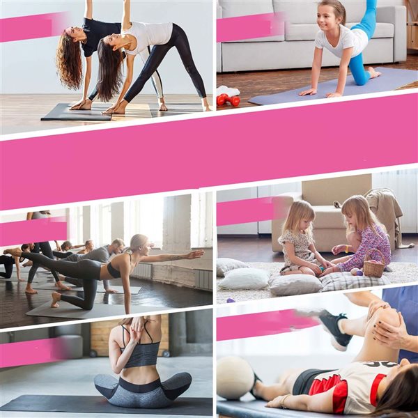 Costway 10-ft x 4-ft x 2-in Folding Exercise Mat w/ Hook and Loop Fasteners - Pink