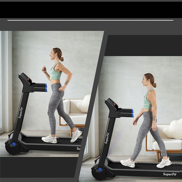Costway SuperFit 3 HP Folding Electric Treadmill Running Machine w/ Speaker - Blue