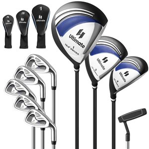 Costway Ultimate 9-Piece Men's Complete Golf Club Set - Right-Handed - Navy