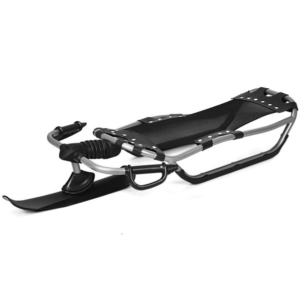Costway Snow Racer Sled with Textured Grip Handles and Mesh Seat - Black