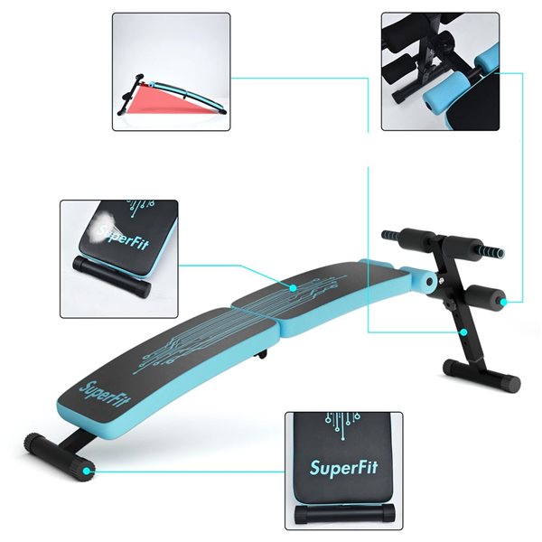 Costway SuperFit Folding Adjustable Weight and Workout Bench - Blue
