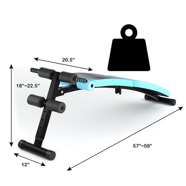Costway SuperFit Folding Adjustable Weight and Workout Bench - Blue