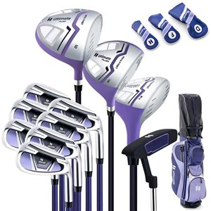 Costway Women's Complete Golf Club Set Right Hand with Rain Hood - Purple
