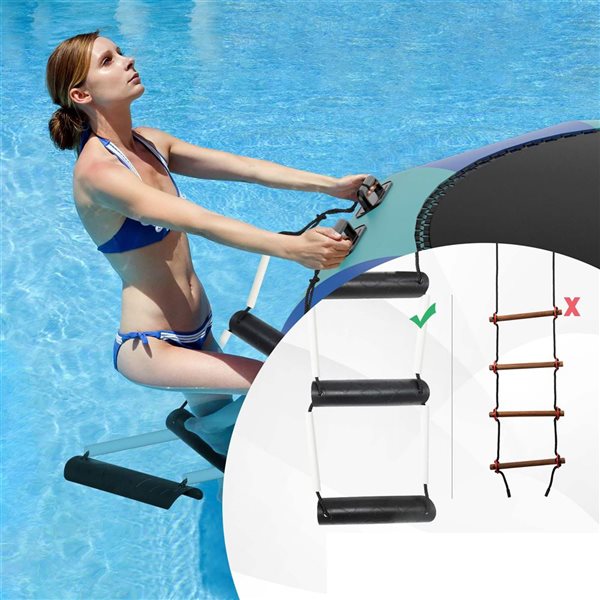 Costway 10-ft Inflatable Water Trampoline - Blue/Green