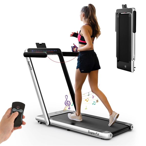 Costway SuperFit HP 2-in-1 Dual Display Folding Treadmill w