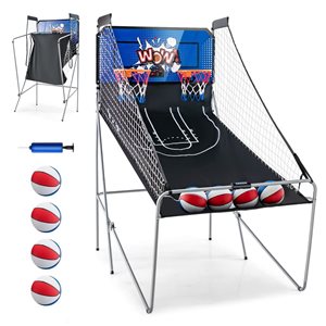 Costway Dual Shot Basketball Arcade Game with 8 Game Modes and 4 Balls