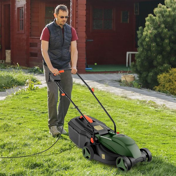 Costway 13-in 10 A Electric Corded Walk-Behind Lawnmower with Collection Box