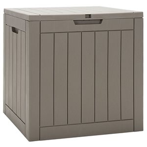 Costway 114-L 22 L x 17 W x 21-in H Light Brown Resin Outdoor Deck Storage Box