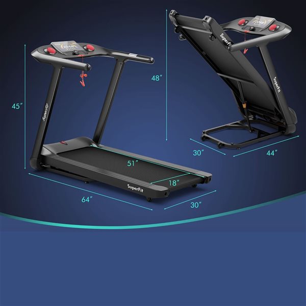 Costway SuperFit 4.75 HP Folding Treadmill w/ Preset Programs Touch Screen Voice/APP/Remote Control