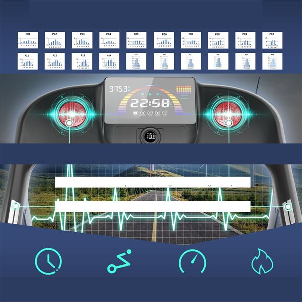 Costway SuperFit 4.75 HP Folding Treadmill w/ Preset Programs Touch Screen Voice/APP/Remote Control