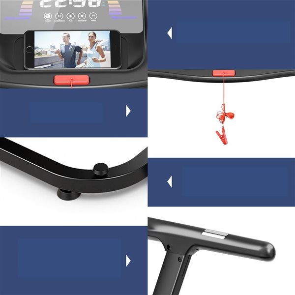 Costway SuperFit 4.75 HP Folding Treadmill w/ Preset Programs Touch Screen Voice/APP/Remote Control