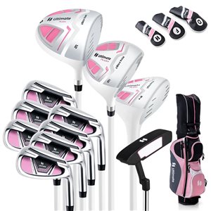 Costway Women's Complete Golf Club Set Right Hand with Rain Hood - Pink