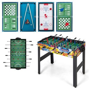 Costway 41.5-in L 12-in-1 Combo Game Table Set w/ Foosball Air Hockey Pool Ping Pong Chess Bowling