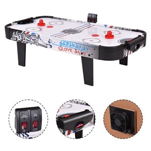 Costway 42-in Air Powered Hockey Table w/ LED Electronic Scoring, 2 Pushers and 2 Pucks